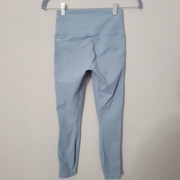 Fabletics Powerhold Baby Blue Logo Stripe Athletic Leggings - Picture 7 of 10